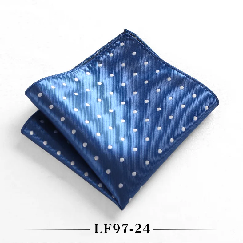 23cm Classic Polka Dot Men Pocket Square Formal Suit Handkerchief Groom Wedding Chest Scarf Black Red Blue Green Polyester Hanky