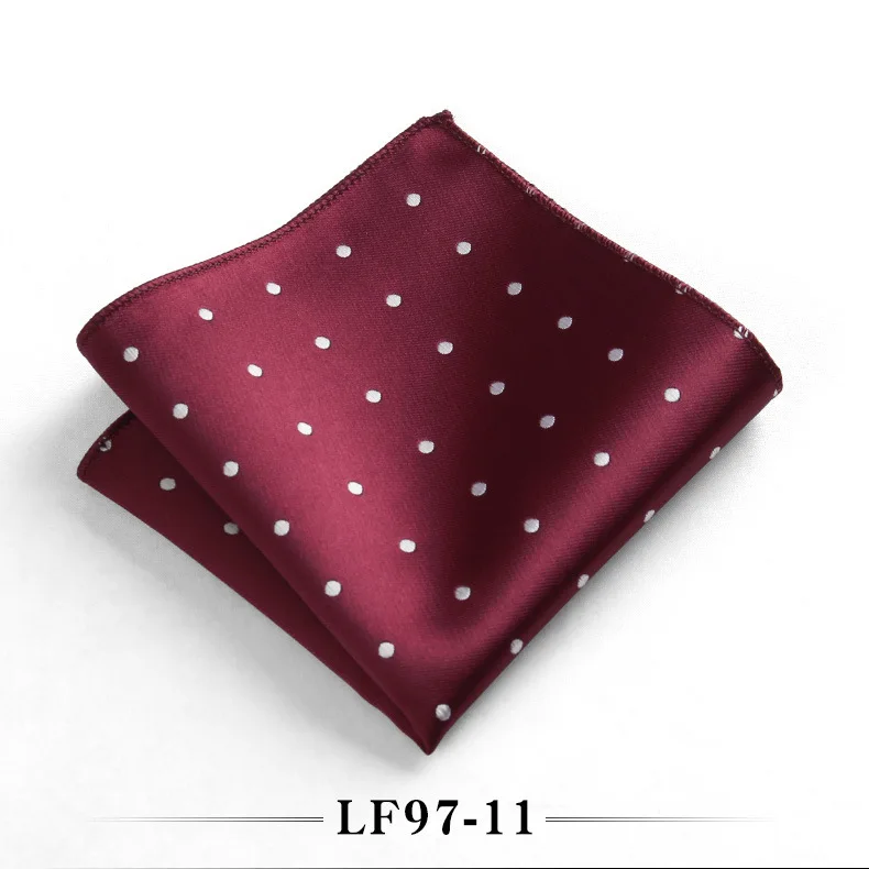 23cm Classic Polka Dot Men Pocket Square Formal Suit Handkerchief Groom Wedding Chest Scarf Black Red Blue Green Polyester Hanky