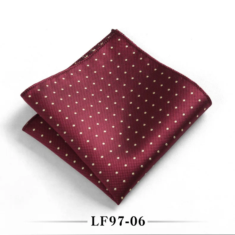 23cm Classic Polka Dot Men Pocket Square Formal Suit Handkerchief Groom Wedding Chest Scarf Black Red Blue Green Polyester Hanky