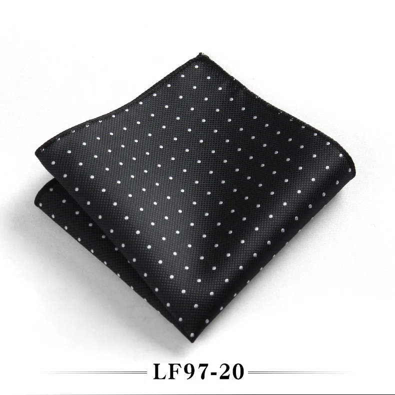 23cm Classic Polka Dot Men Pocket Square Formal Suit Handkerchief Groom Wedding Chest Scarf Black Red Blue Green Polyester Hanky