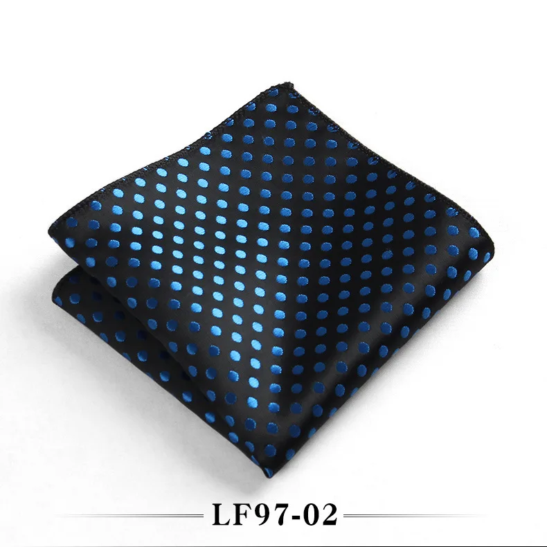 23cm Classic Polka Dot Men Pocket Square Formal Suit Handkerchief Groom Wedding Chest Scarf Black Red Blue Green Polyester Hanky