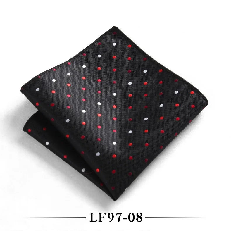 23cm Classic Polka Dot Men Pocket Square Formal Suit Handkerchief Groom Wedding Chest Scarf Black Red Blue Green Polyester Hanky