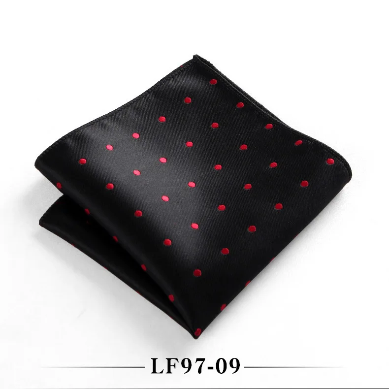 23cm Classic Polka Dot Men Pocket Square Formal Suit Handkerchief Groom Wedding Chest Scarf Black Red Blue Green Polyester Hanky