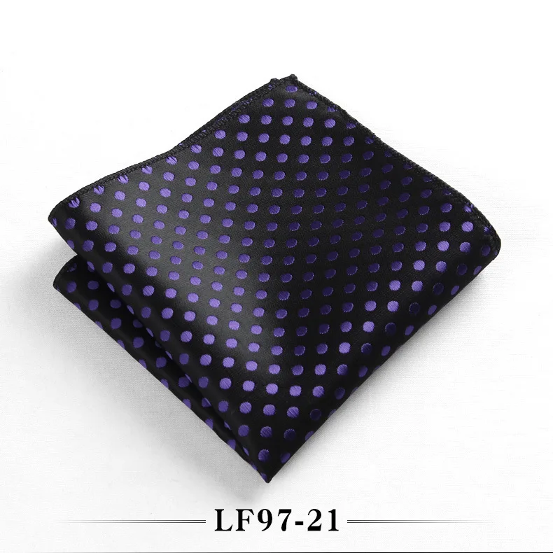 23cm Classic Polka Dot Men Pocket Square Formal Suit Handkerchief Groom Wedding Chest Scarf Black Red Blue Green Polyester Hanky
