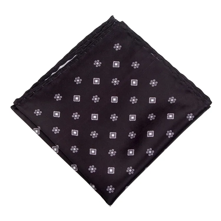 Men's Handkerchief for Paisley Artificial Silk Scarf For Man Dot Pocket Towel Square Scarf Chest Towel for Wedding Flower Print
