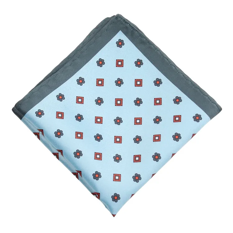 Men's Handkerchief for Paisley Artificial Silk Scarf For Man Dot Pocket Towel Square Scarf Chest Towel for Wedding Flower Print