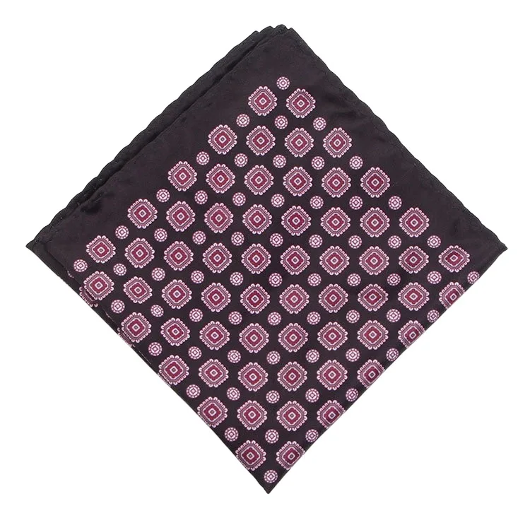 Men's Handkerchief for Paisley Artificial Silk Scarf For Man Dot Pocket Towel Square Scarf Chest Towel for Wedding Flower Print
