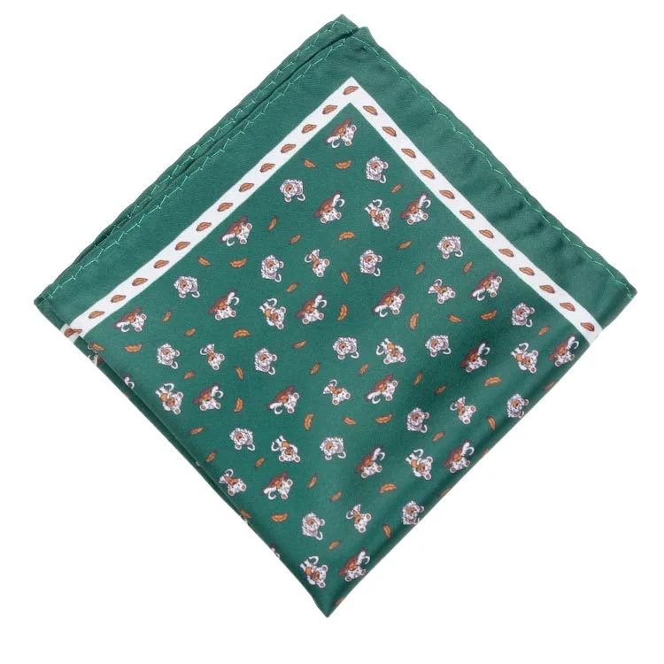 Men's Handkerchief for Paisley Artificial Silk Scarf For Man Dot Pocket Towel Square Scarf Chest Towel for Wedding Flower Print