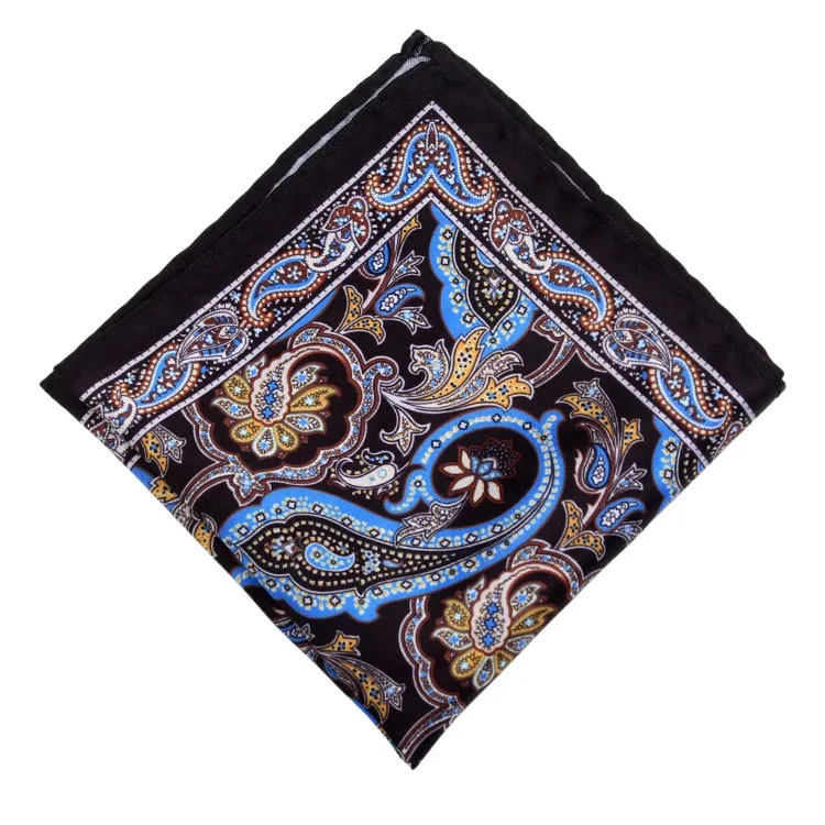 Men's Handkerchief for Paisley Artificial Silk Scarf For Man Dot Pocket Towel Square Scarf Chest Towel for Wedding Flower Print