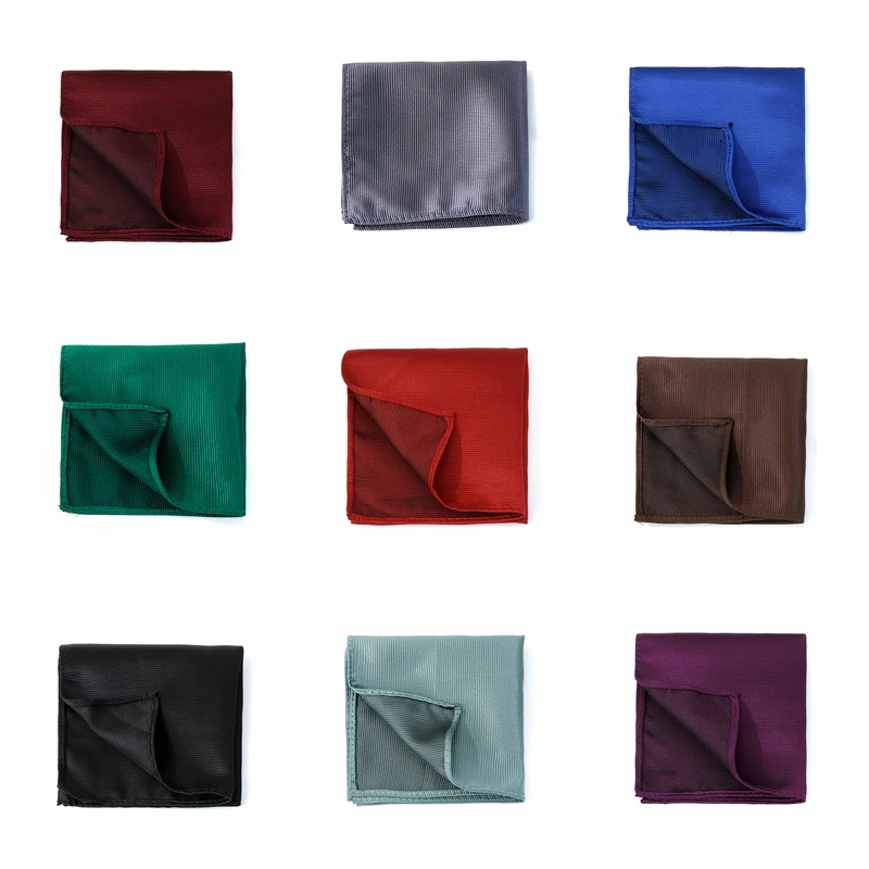 Handkerchief Pocket Square Striped Solid Color Kerchief Formal Business Party Wedding Handkerchief Suit Hanky Jacquard Woven