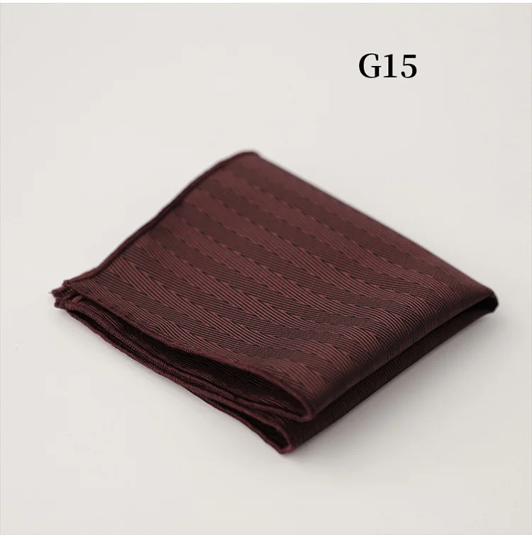 23cm Classic Striped Pocket Square Men Business Paisley Dots Handkerchief Formal Suit Pocket Towel Casual Polyester Brown Hanky