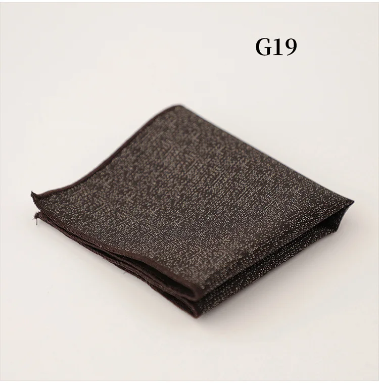 23cm Classic Striped Pocket Square Men Business Paisley Dots Handkerchief Formal Suit Pocket Towel Casual Polyester Brown Hanky