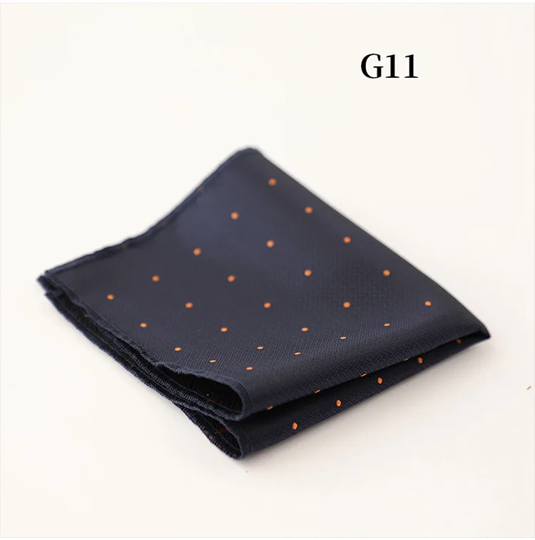 23cm Classic Striped Pocket Square Men Business Paisley Dots Handkerchief Formal Suit Pocket Towel Casual Polyester Brown Hanky
