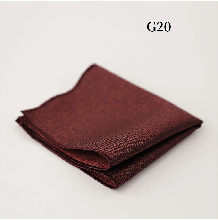 23cm Classic Striped Pocket Square Men Business Paisley Dots Handkerchief Formal Suit Pocket Towel Casual Polyester Brown Hanky