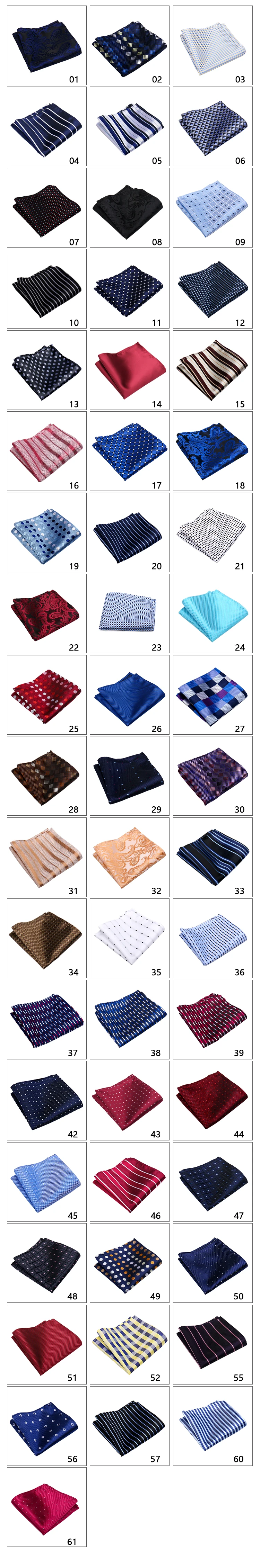 New Style Handkerchief Hot Sale Black Suit Accessories Solid Kerchief Men Wedding Party Birthday Gift Pocket Square Paisley