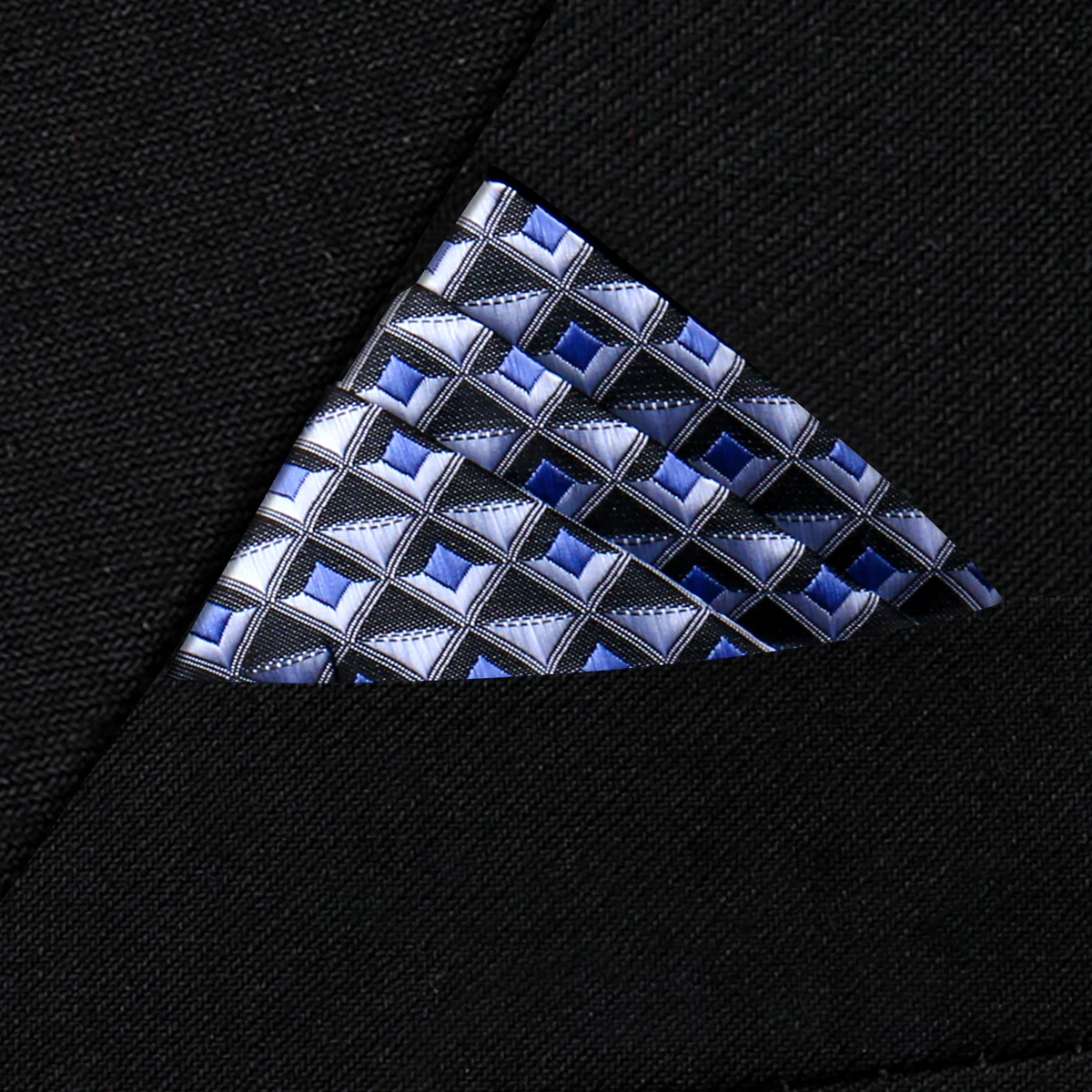 Pocket Square Silk High Grade New Style Handkerchief Men Black Suit Accessories Solid Men Handker Many Color Newest Fit Pockets