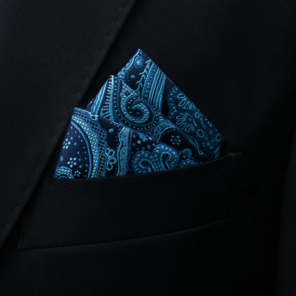 New Style Handkerchief Hot Sale Black Suit Accessories Solid Kerchief Men Wedding Party Birthday Gift Pocket Square Paisley
