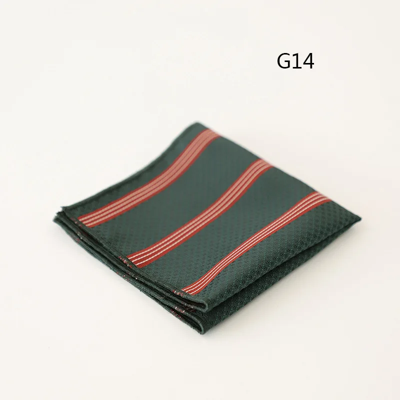 2025 New Luxury Formal Pocket Square Cartoon Horse Striped Green Handkerchief Polka Dot Polyester Hanky Wedding Party Suit Gift