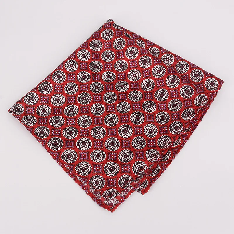 Fashion Large 32cm Silky Handkerchief Men Paisley Dots Floral Pocket Square Casual Soft Luxury White Hanky Wedding Suit Hankies
