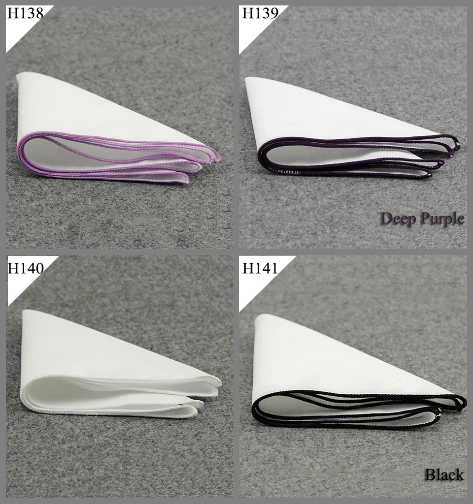 New Hanky Men's White Pocket Square Cotton Solid Color Handkerchief Chest Towel Prom Holiday Party Suit Hankies For Mens