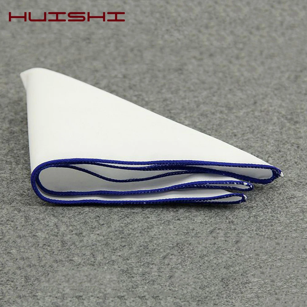 New Hanky Men's White Pocket Square Cotton Solid Color Handkerchief Chest Towel Prom Holiday Party Suit Hankies For Mens