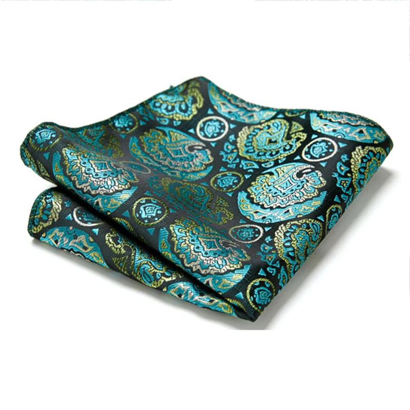 Paisley Hanky Floral Pocket Square Fit Men Suits Wedding Party Fashion Business Handkerchief Navy Blue Pocket Hanky Red Square