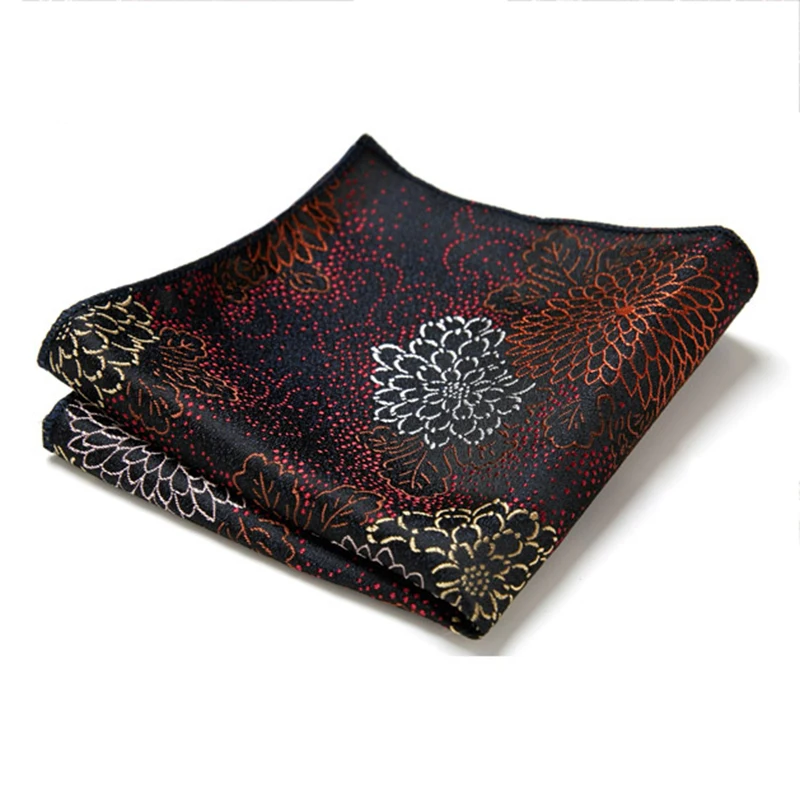 Paisley Hanky Floral Pocket Square Fit Men Suits Wedding Party Fashion Business Handkerchief Navy Blue Pocket Hanky Red Square