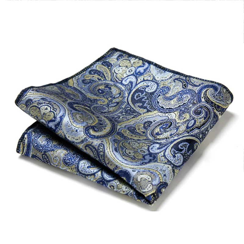 Paisley Hanky Floral Pocket Square Fit Men Suits Wedding Party Fashion Business Handkerchief Navy Blue Pocket Hanky Red Square