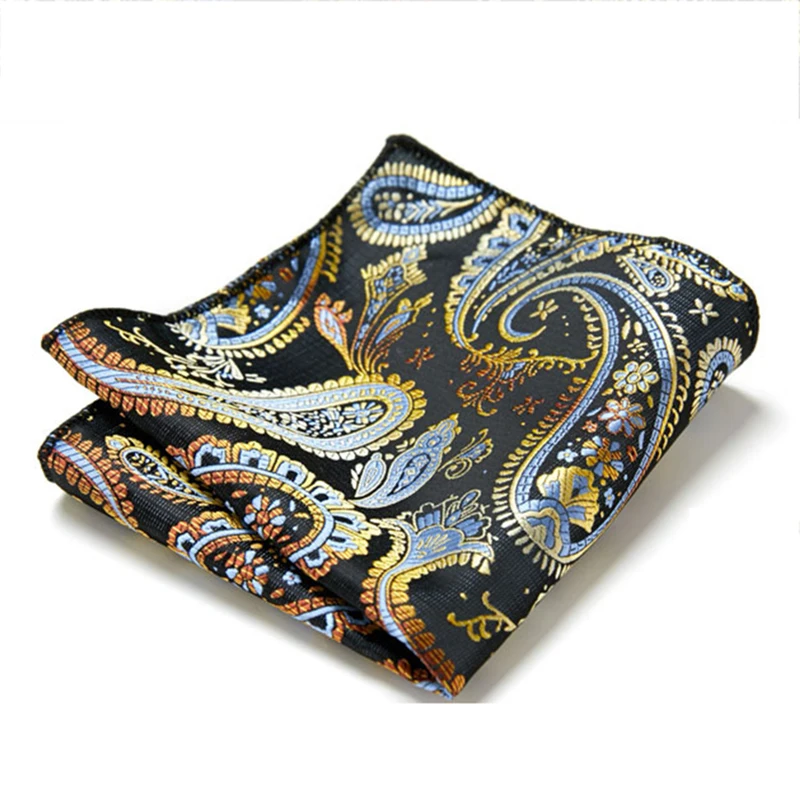 Paisley Hanky Floral Pocket Square Fit Men Suits Wedding Party Fashion Business Handkerchief Navy Blue Pocket Hanky Red Square