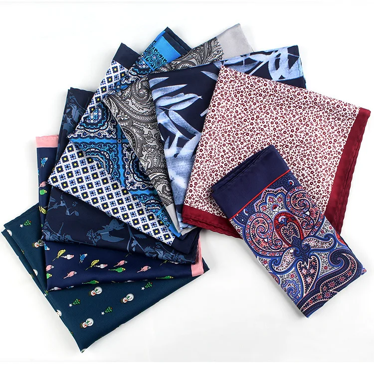 34cm Pocket Square for Men Women Floral Print Suits Hanky Mens Handkerchiefs Suit Square Handkerchief Towels Scarves