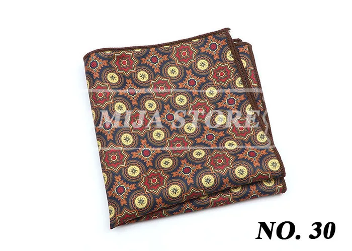Vintage Fashion Hankerchief Scarves For Man Hankies Men's Pocket Square Handkerchiefs Printing Striped Plaid Snot Rag 26*26cm