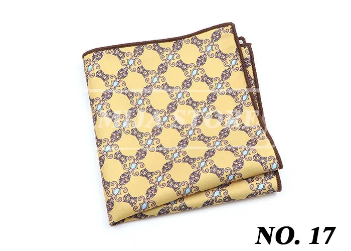 Vintage Fashion Hankerchief Scarves For Man Hankies Men's Pocket Square Handkerchiefs Printing Striped Plaid Snot Rag 26*26cm