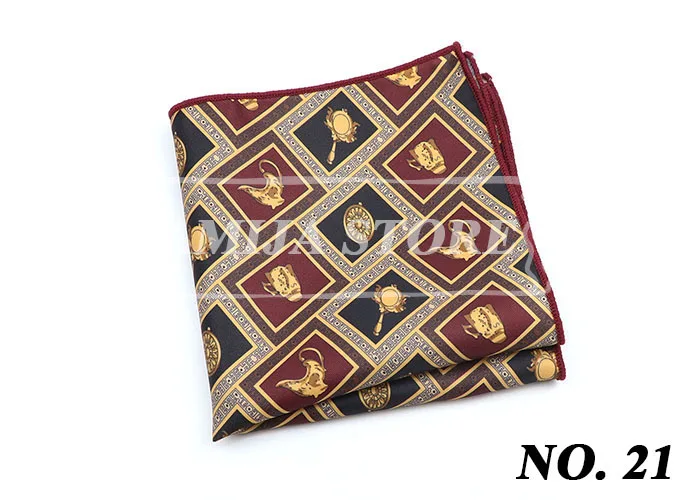 Vintage Fashion Hankerchief Scarves For Man Hankies Men's Pocket Square Handkerchiefs Printing Striped Plaid Snot Rag 26*26cm