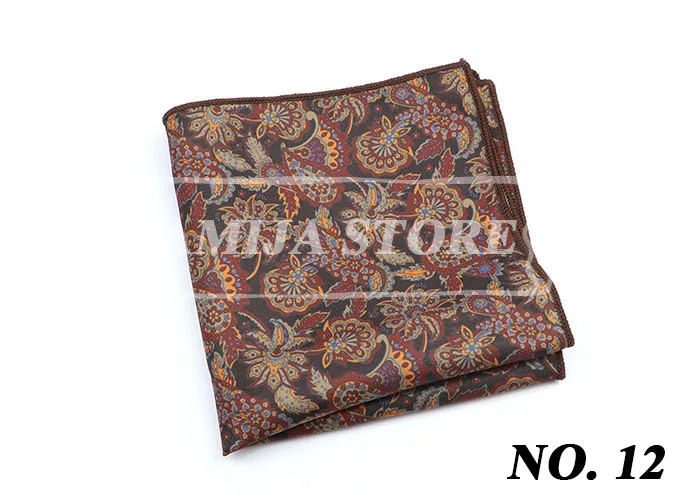 Vintage Fashion Hankerchief Scarves For Man Hankies Men's Pocket Square Handkerchiefs Printing Striped Plaid Snot Rag 26*26cm
