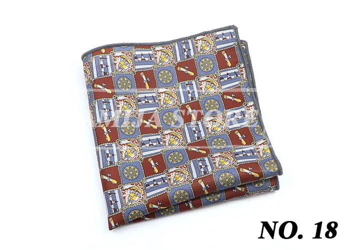 Vintage Fashion Hankerchief Scarves For Man Hankies Men's Pocket Square Handkerchiefs Printing Striped Plaid Snot Rag 26*26cm