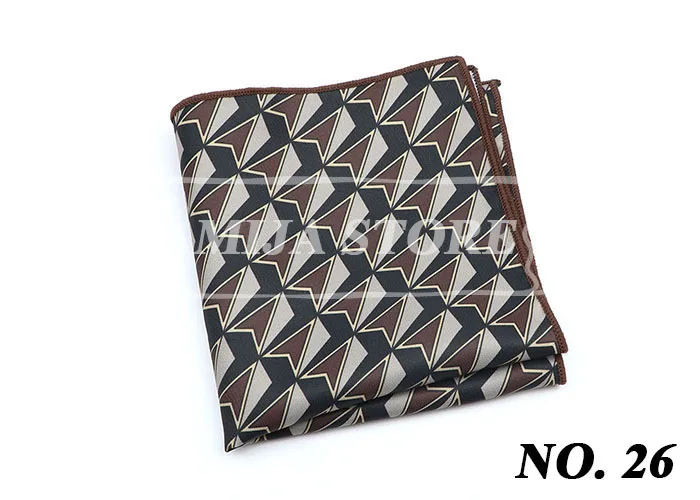 Vintage Fashion Hankerchief Scarves For Man Hankies Men's Pocket Square Handkerchiefs Printing Striped Plaid Snot Rag 26*26cm
