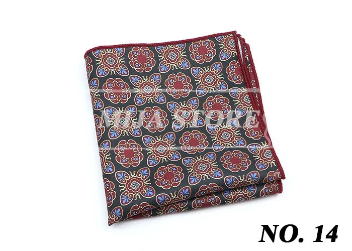 Vintage Fashion Hankerchief Scarves For Man Hankies Men's Pocket Square Handkerchiefs Printing Striped Plaid Snot Rag 26*26cm