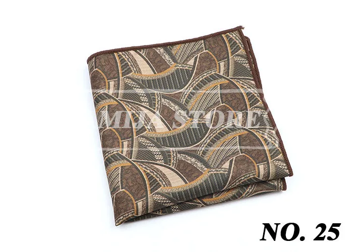 Vintage Fashion Hankerchief Scarves For Man Hankies Men's Pocket Square Handkerchiefs Printing Striped Plaid Snot Rag 26*26cm