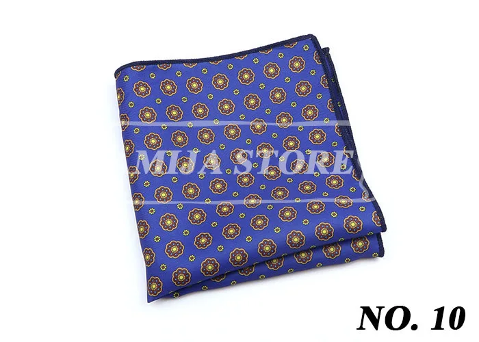 Vintage Fashion Hankerchief Scarves For Man Hankies Men's Pocket Square Handkerchiefs Printing Striped Plaid Snot Rag 26*26cm