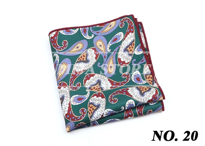 Vintage Fashion Hankerchief Scarves For Man Hankies Men's Pocket Square Handkerchiefs Printing Striped Plaid Snot Rag 26*26cm