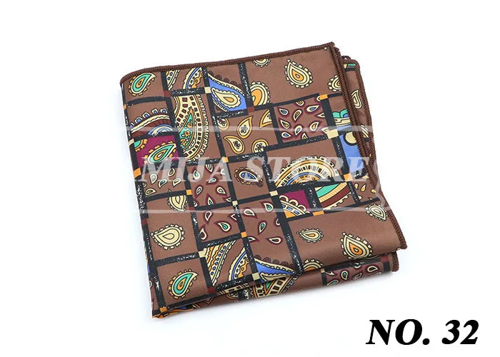Vintage Fashion Hankerchief Scarves For Man Hankies Men's Pocket Square Handkerchiefs Printing Striped Plaid Snot Rag 26*26cm