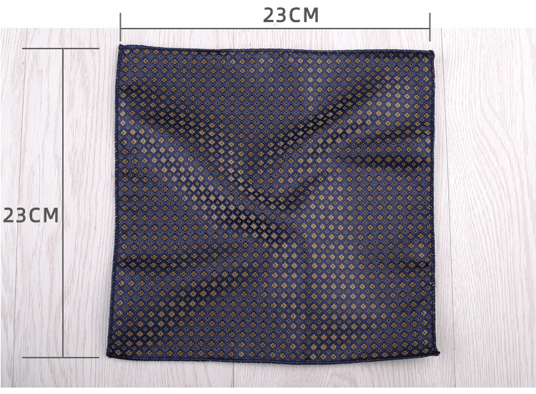 23*23CM Luxury Men's Handkerchief Polka Dot Striped Floral Hankies Polyester Hanky Business Pocket Square Chest Towel Wedding
