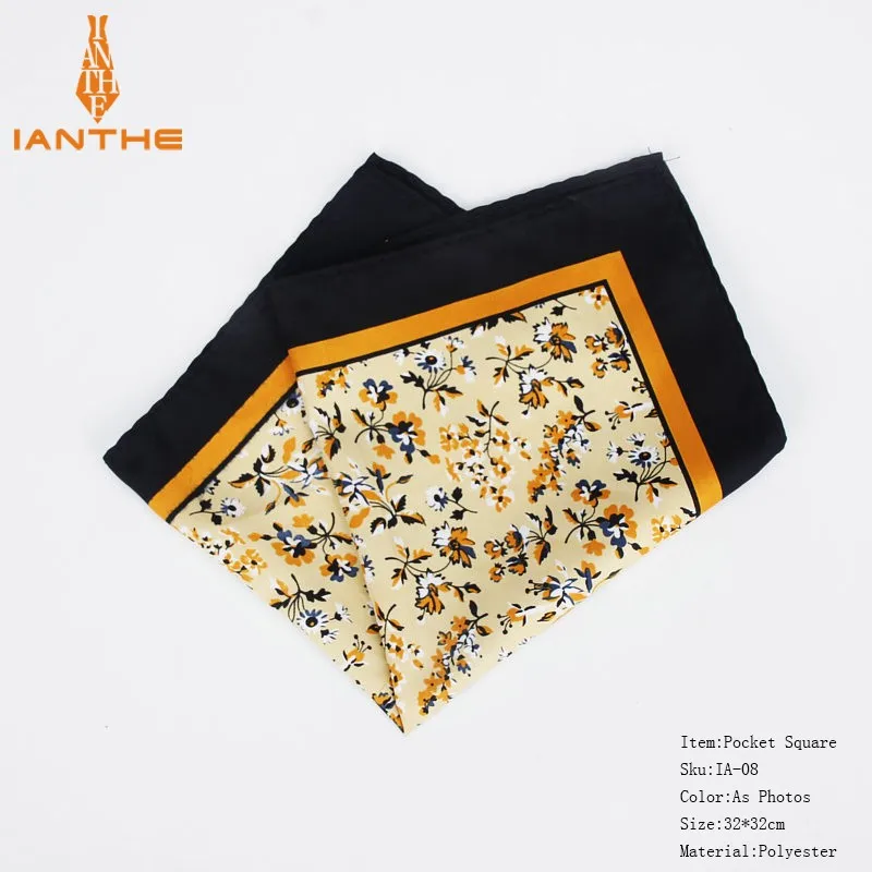 New Fashion Men Handkerchief Pocket Square Popular 32 X 32CM Large Man Paisley Dot Chest Hankies For Wedding Men's Suits Hanky