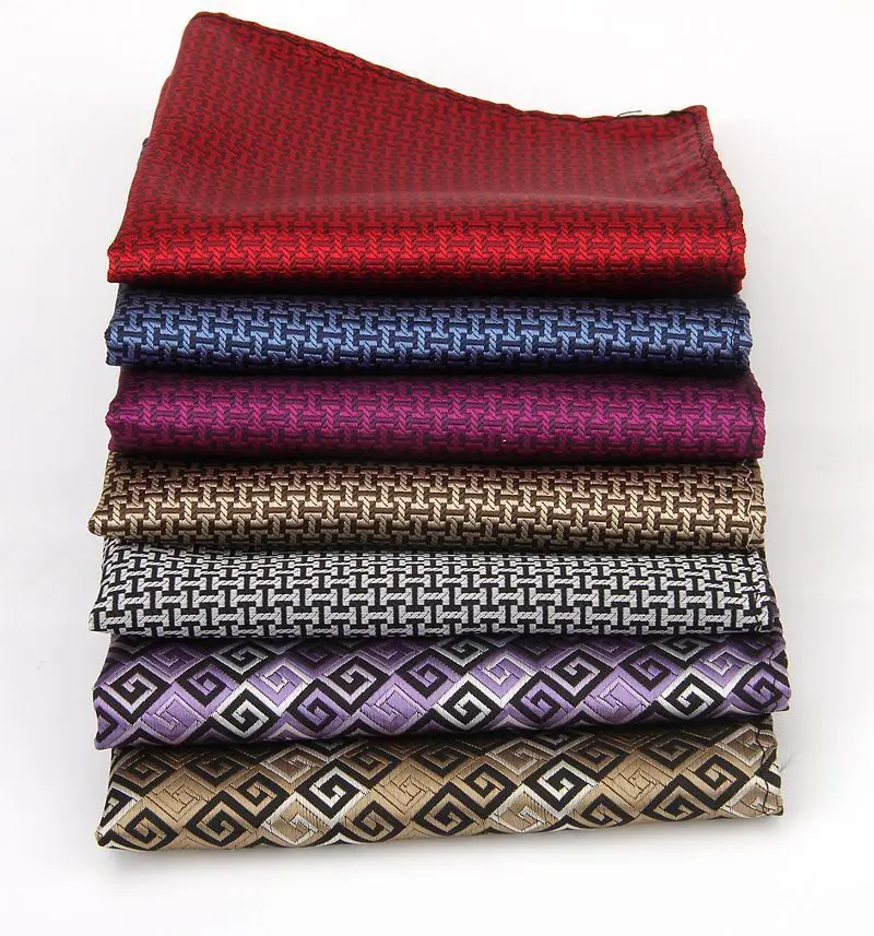 Fashion Polka Dot Paisley Mens Pocket Square Polyester Woven Navy Handkerchief Formal Dress Business Scarf Suit Tie Accessories
