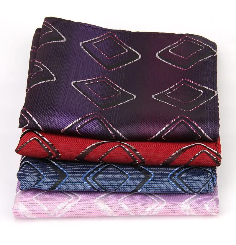 Fashion Polka Dot Paisley Mens Pocket Square Polyester Woven Navy Handkerchief Formal Dress Business Scarf Suit Tie Accessories