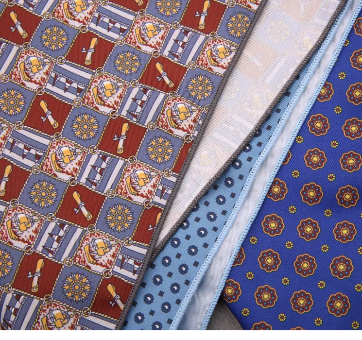 Men's Suit Pocket Square Hongkang Street Style Casual Chest Towel Brown Printed Handkerchief Formal Business Suit Accessories