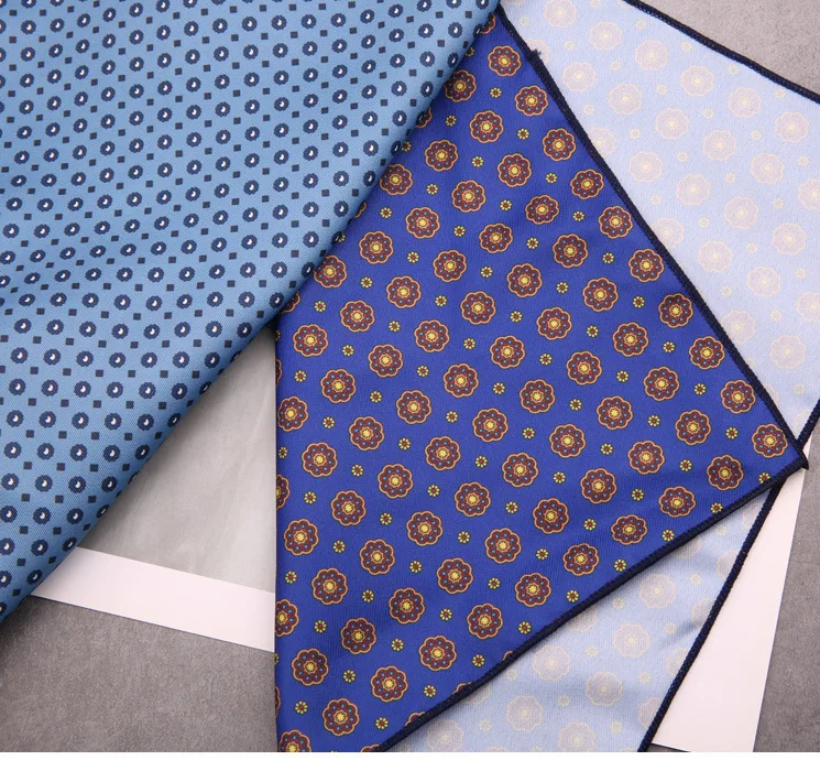 Men's Suit Pocket Square Hongkang Street Style Casual Chest Towel Brown Printed Handkerchief Formal Business Suit Accessories