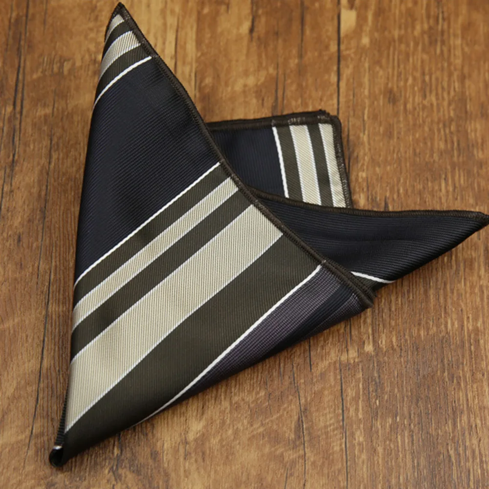 2026 Fashion Mens 23cm Pocket Square Luxury Polyester Handkerchief Colorful Brown Paisley Hanky Wedding Groom Suits Accessories