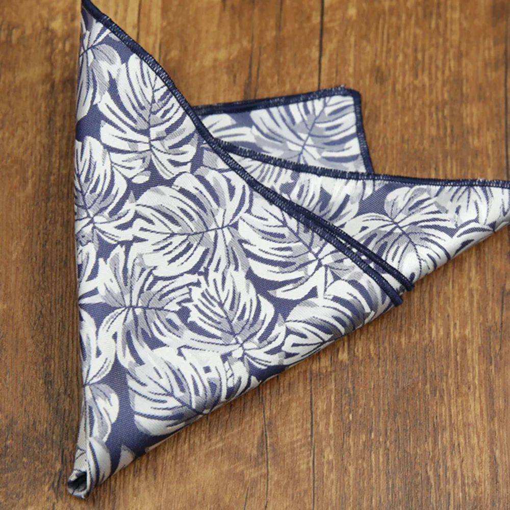 2026 Fashion Mens 23cm Pocket Square Luxury Polyester Handkerchief Colorful Brown Paisley Hanky Wedding Groom Suits Accessories