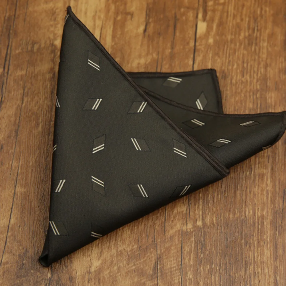 2026 Fashion Mens 23cm Pocket Square Luxury Polyester Handkerchief Colorful Brown Paisley Hanky Wedding Groom Suits Accessories